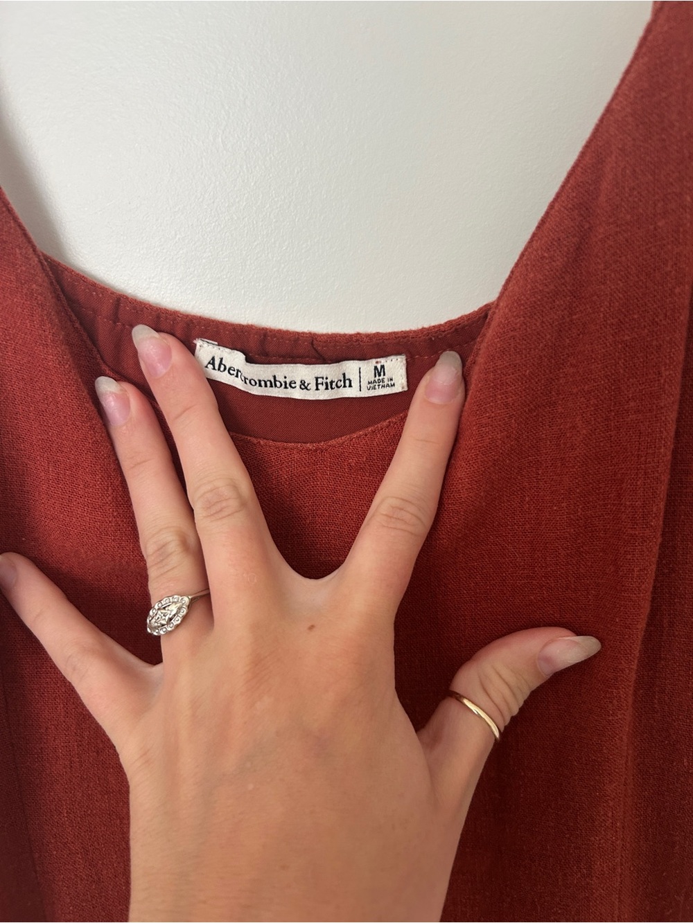 Abercrombie & Fitch Rust Red V-Neck Slip Dress - Picture 2 of 6